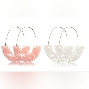 2 pairs Semi Circle Acrylic Dangling Earrings